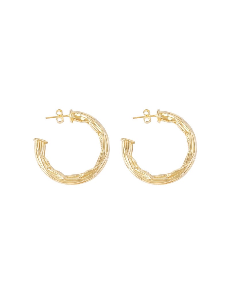 Medium Thick Hammered Hoop Earrings – Small, Medium & Large (K10-12)