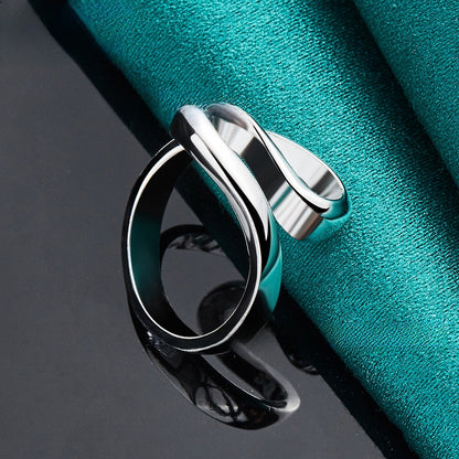Minimalist Geometric Silver Ring for Women
