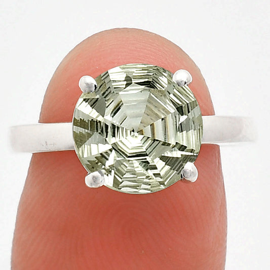 Fancy Cut Premium Prasiolite (Green Amethyst) Ring – Size 7.5