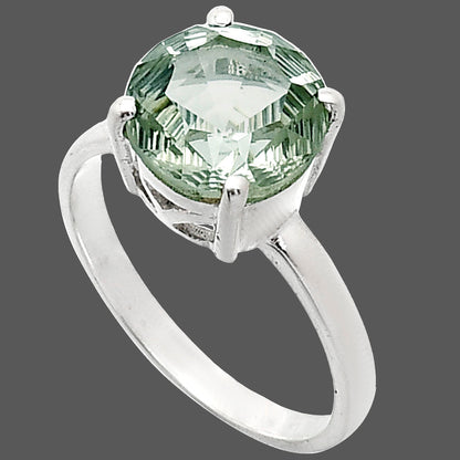 Fancy Cut Premium Prasiolite (Green Amethyst) Ring – Size 7.5