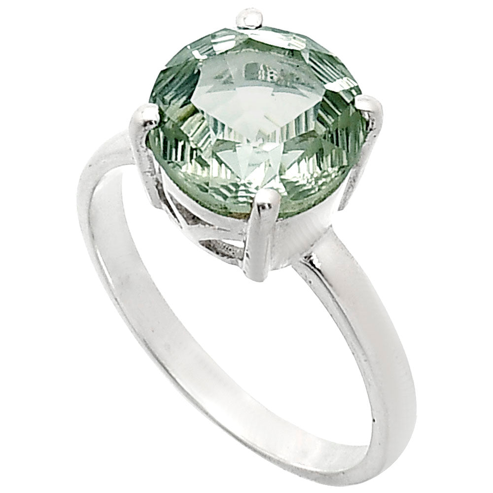 Fancy Cut Premium Prasiolite (Green Amethyst) Ring – Size 7.5