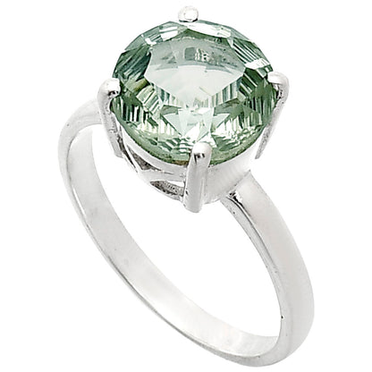 Fancy Cut Premium Prasiolite (Green Amethyst) Ring – Size 7.5