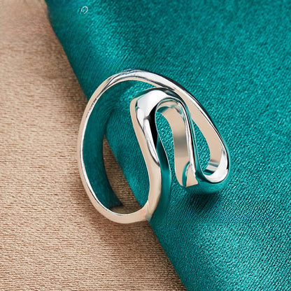 Minimalist Geometric Silver Ring for Women