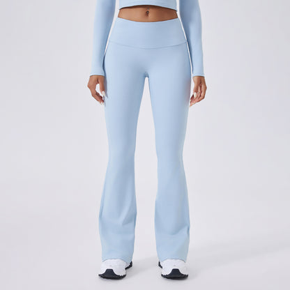 Low-Waist Flared Yoga Pants – Brushed Texture