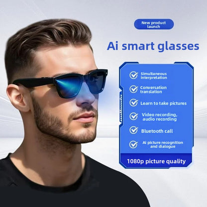 AI Smart Glasses with Bluetooth, Translation & Camera