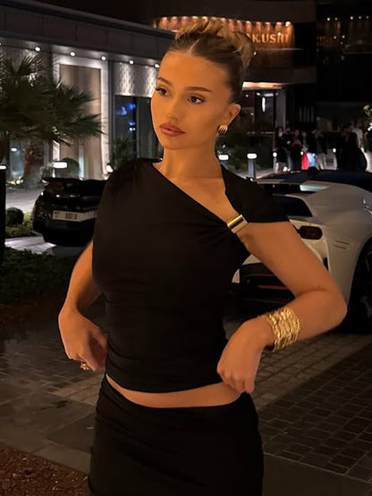 Trendy Off-Shoulder Women's Top – High-End Style