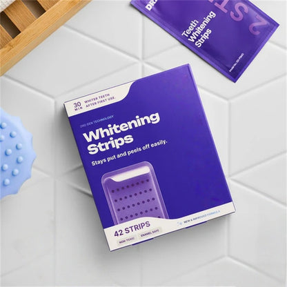 Purple Teeth Whitening Strips for Stain Removal and Fresh Care