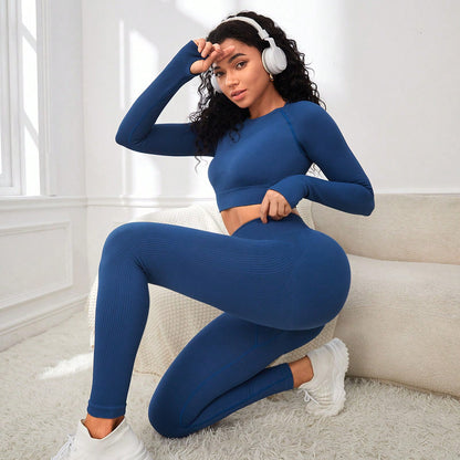 Womens Long Sleeve Yoga Set Fitness Clothing