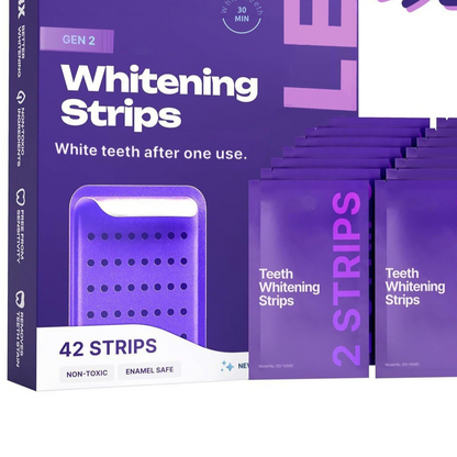 Purple Teeth Whitening Strips for Stain Removal and Fresh Care